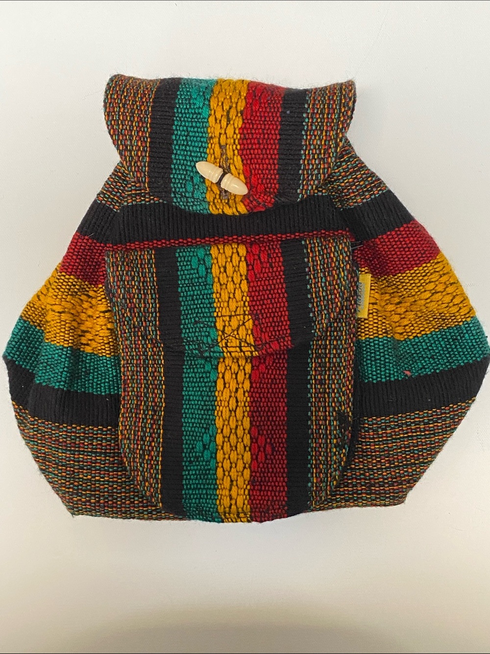 Pinzon Mexican Rasta Baja Stripe Woven Backpack Boho Hippie